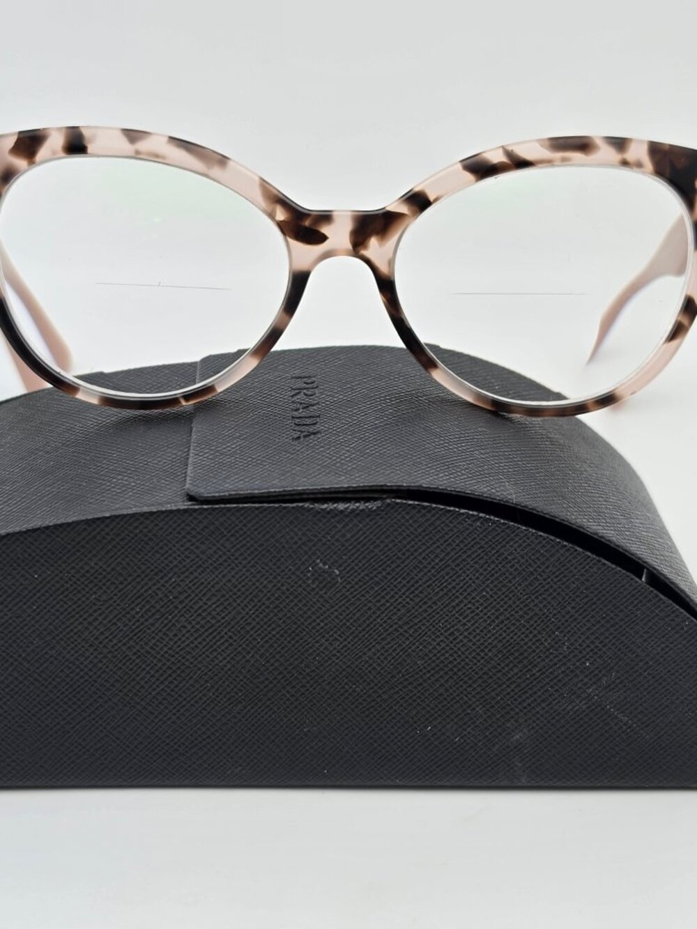 Prada VPR 11R ROJ-1O1 Pink Tortoise Cat Eye Eyeglasses Frame w/ Case Italy 52mm